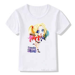 เสื้อยืดสีขาวผู้ชาย - 2020 hote ขาย Harley Quinn การ์ตูนพิมพ์เสื้อยืดสาวเสื้อยืดกราฟิกเสื้อยืดเด็กเ