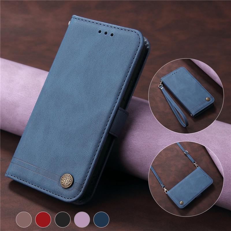 ซองหนังคลาสสิกRealme 9 9i Realme 8i 8 Realme 7i 7 Casing Fashion Card Wallet Flip Soft Casesกันกระแท