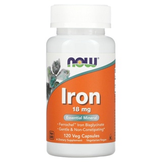 NOW Foods, Iron, 18 mg, 120 Veg Capsules