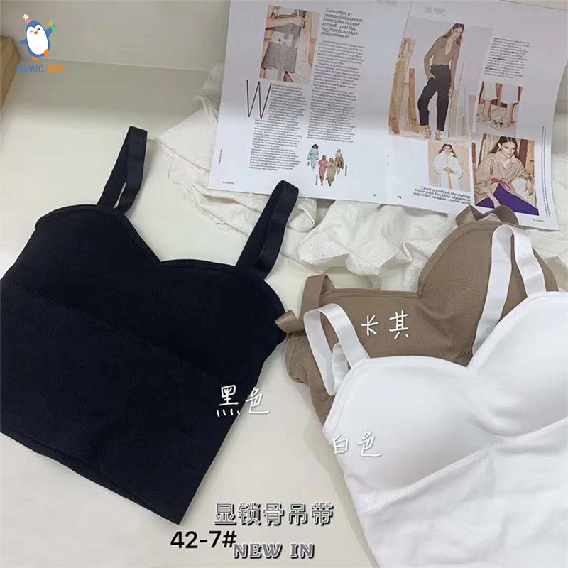 Comicbra สายเดี่ยว ครอปบรา สายใหญ่ เนื้อผ้านิ่ม 32-38 มีฟองน้ำ ใส่ออกกำลังกายได้ ใส่เที่ยวได้ เสื้อผ้าผู้หญิง - รูปที่ 6