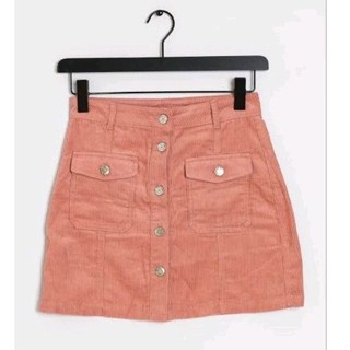 Stradivarius cord mini skirt in Pink