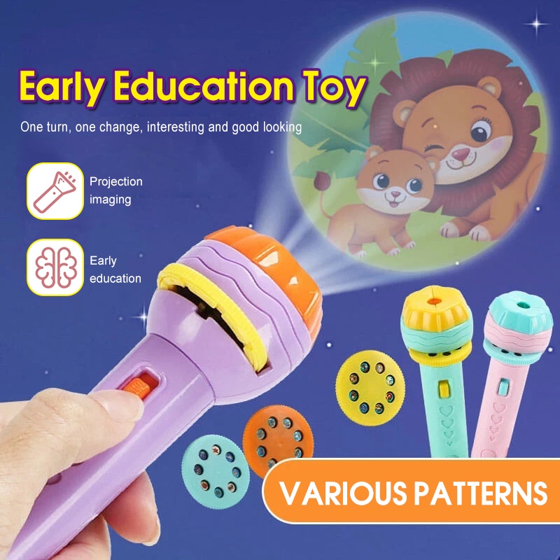 โปรเจ็กเตอร์ไฟฉาย ของเล่นไฟฉายเด็ก Projection flashlight toy ไฟฉายโปรเจคเตอร์ ของเล่นก่อนวัยเรียนของขวัญวันเกิด