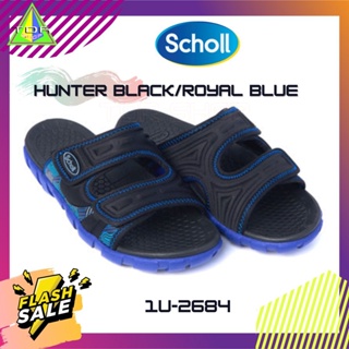 Scholl รุ่น 1U-2684 รองเท้าแตะ สกอลล์ Hunter Black/Royal Blue ใส่สบาย เพื่อสุขภาพ ของเเท้ พร้อมส่ง