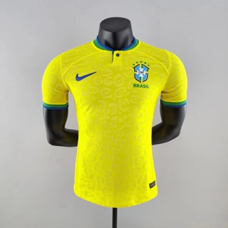 【Player/NEW】เสื้อกีฬาแขนสั้น ลายทีมชาติฟุตบอล Brazil 22-23 ไซซ์ S-2XL