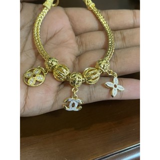 พร้อมส่ง ข้อมือ ทองหัวจี้ เพชร น่ารักยาว 17cm