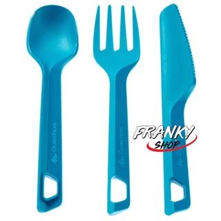 ชุดเครื่องใช้พลาสติก 3 ชิ้น (มีด, ส้อม, ช้อน) สำหรับนักเดินป่า Outdoor Cutlery Set (Knife, Fork, Spoon)