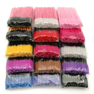 50ชิ้น/ชุด มีหลายสี เเปรงขนนุ่ม ที่ปัดขนตา แปรงปัดขนตา แปรงปัดคิ้ว ที่ปัดคิ้ว