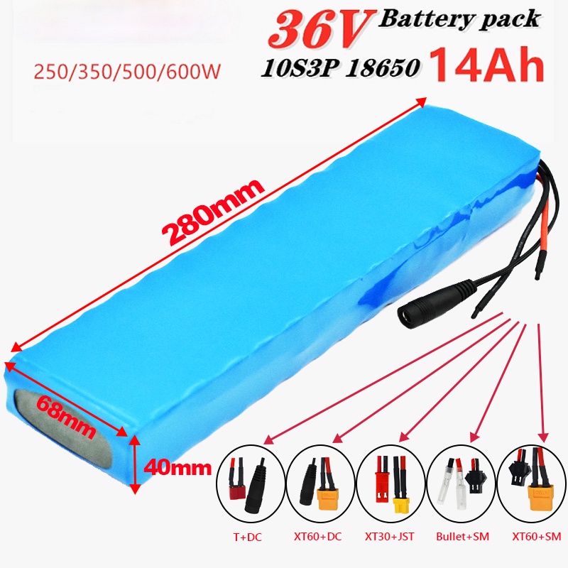 Electric scooter 36V Battery 10S3P 14Ah 18650 Battery pack 500W 36v lithium electric bike battery Re