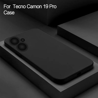 เคสโทรศัพท์มือถือซิลิโคน สีเทา สีดํา สําหรับ Tecno Camon 19 Pro