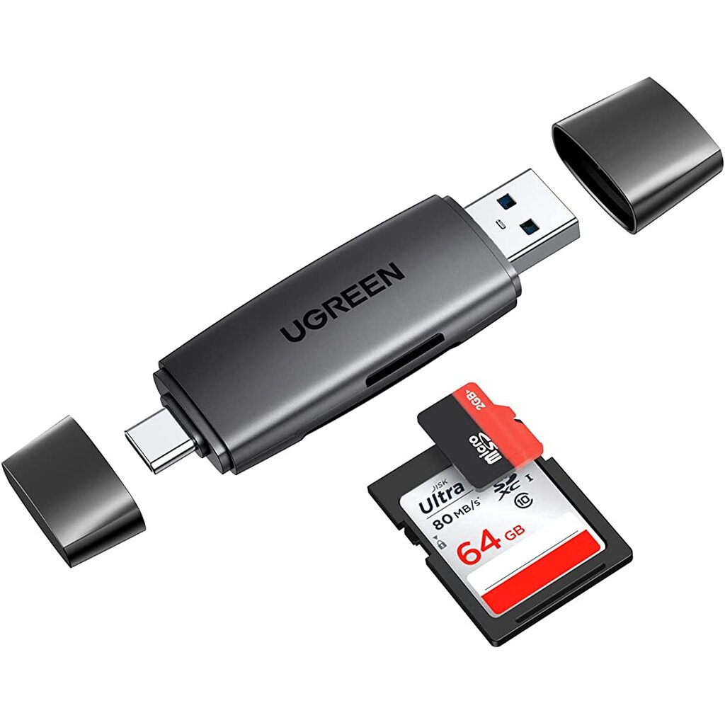 UGREEN 80191 USB-C&USB-A TO SD + TF 2-in-1 3.0 Card Reader OTG Card for SD Micro SD SDHC SDXC MMC Ca