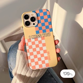 เคสมือถือ เคสโทรศัพท์ เคสแข็ง เคสเปิดหัวท้าย 🧡 I miss you ตารางส้ม