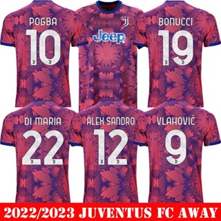 เสื้อกีฬาแขนสั้น ลายทีมฟุตบอล Juventus FC Third Away Jersey Pogba DiMaria Vlahovic Bonucci Sandro Player Version a 22-23