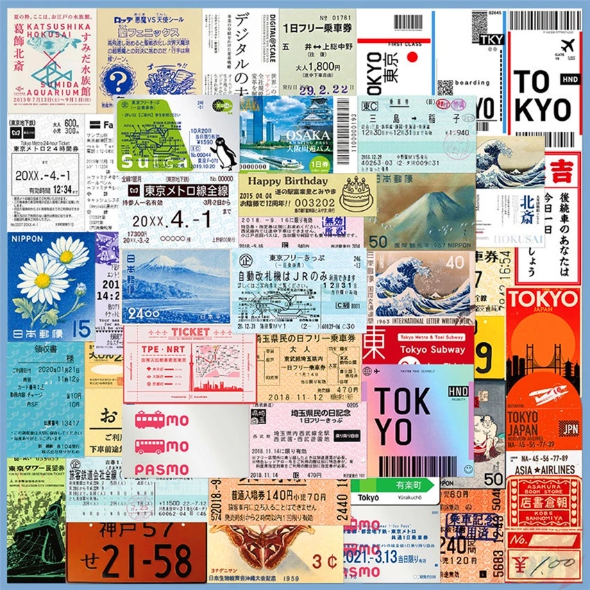 ❉ Japanese Customs & Culture Art Series 04 Tokyo Travel Stamps Stickers ❉ 60Pcs/Set Fashion DIY Waterproof Decals Doodle Stickers