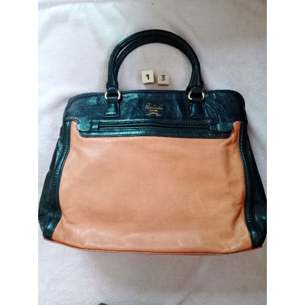 กระเป๋าสะพายหนังแท้สีน้ำตาลsalad