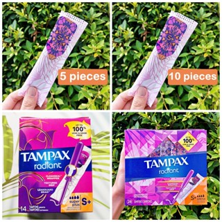 (Tampax®) Radiant Super Plus Plastic Tampons 5, 10, 14, 28 Count ผ้าอนามัยแบบสอด สำหรับวันมามาก ปราศจากกลิ่นได้ถึง 100%