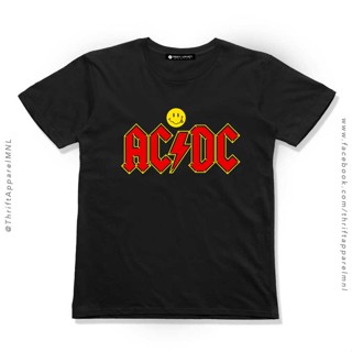 เสื้อยืดสีขาว เสื้อวินเทจผญ เสื้อยืดเด็กผช - |ทีวงยิ้ม ACDC เสื้อยืดเครื่องนุ่งห่ม เสื้อยืดเด็กผช