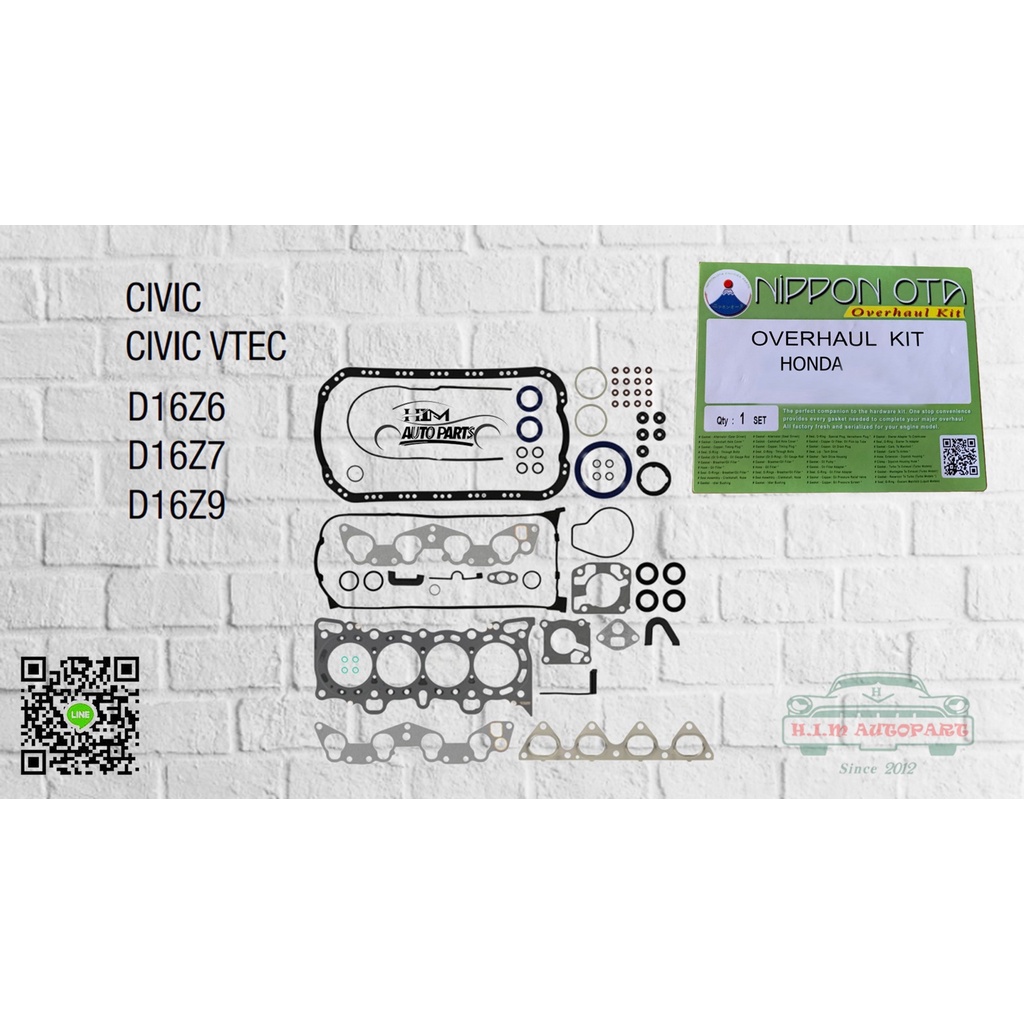 ปะเก็นชุดใหญ่ NIPPON OTA  JP  HONDA  B15B Hyper  D16Z6 D16Z7  D16Z9  D16Y5  D16Y8  P2J  P08