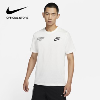 เสื้อยืดสีขาวผู้ชาย ♠NIKE Mens Sportswear T-Shirt - Sail ไนกี้ เสื้อยืดผู้ชาย Sportswear - สีเซล