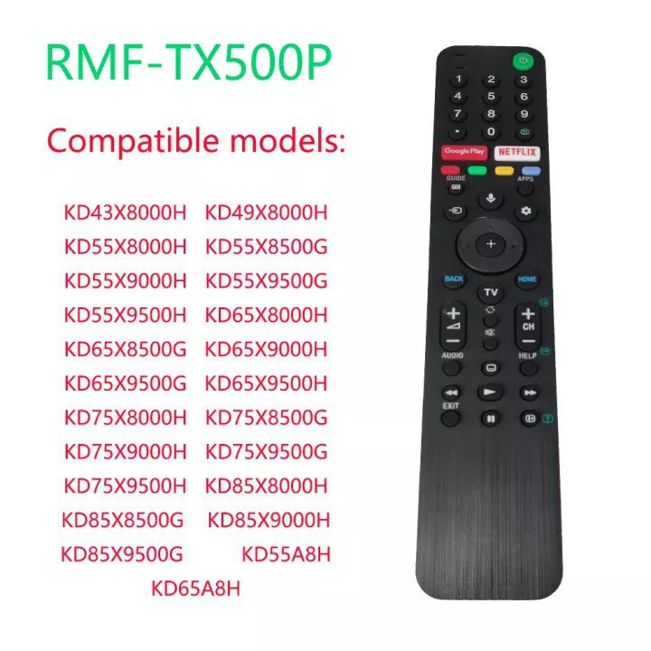 ใหม่เปลี่ยน RMF-TX500P ทีวีรีโมทคอนโทรลทีวีรุ่น KD43X8000H KD49X8000H KD55X8000H KD55X8500G KD55X9000H KD55X9500G KD55X9500H KD55X65H KD65X8000H KD65G KD65H KD65X8500G KD65H KD65G KD65H KD65G KD65H KD65X8000H KD65X500G KD