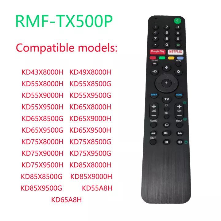 ใหม่ รีโมตคอนโทรลทีวี RMF-TX500P TV แบบเปลี่ยน รุ่น KD43X8000H KD49X8000H KD55X8000H KD55X8500G KD55