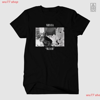 Tee ชุดเซ็ต 2 ชิ้น wu77 shop New เสื้อยืดคอกลมแขนสั้นพิมพ์ลาย NIRVANA BLEACH สีขาว saleลายการ์ตูน