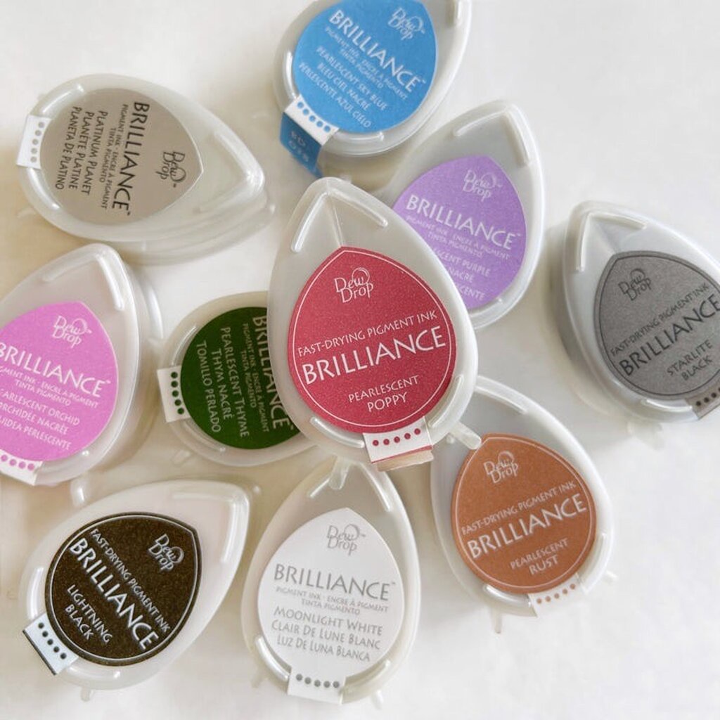 หมึกญี่ปุ่น หมึกทรงหยดน้ำ Brilliance สำหรับงานกระดาษ หนัง ไม้ ดินเผา พลาสติกหด