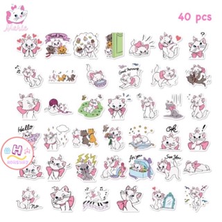 Sticker 🎀 สติ๊กเกอร์ Marie H 155 มาเรีย 40ชิ้น แมวมารี แมวเหมียว ดิสนี disney ดิสนีย์ maree มาลี cat แมวมาลี มารี แมว