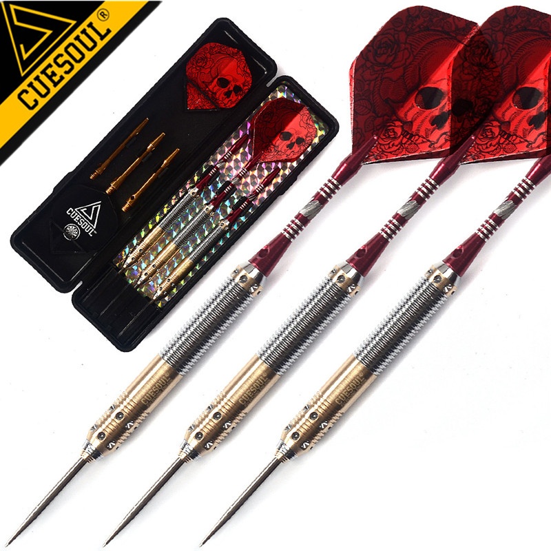Professional CUESOUL Steel Tip Darts Red Dart Shaft และ Red Dart Flights (ขนาด: 23g , 25g , 27g )