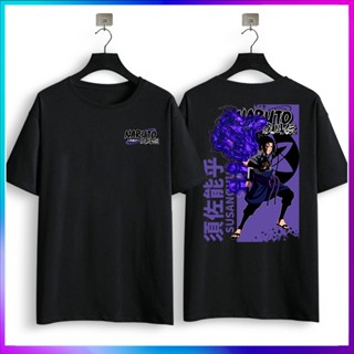 ใหม่ เสื้อยืดลําลอง ผ้าฝ้าย 100% แขนสั้น พิมพ์ลายการ์ตูนนารูโตะ Sasuke Susanoo สีดํา พลัสไซซ์ XS-XXXL ของขวัญวันเกิด สําหรับผู้ชาย