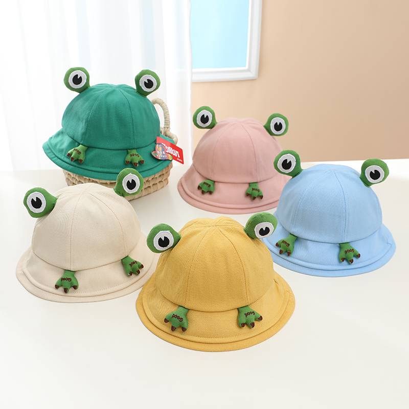 (พร้อมส่ง) หมวกเด็ก 12เดือน-5ปี รอบหัว:50-52 cm. หมวกบักเก็ต (Bucket) แต่งลายกบน้อยน่ารัก หมวกแฟชั่นเด็ก