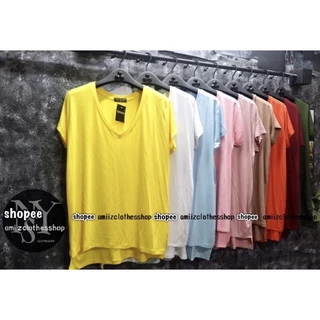 เสื้อยืดคอวี งานป้ายtopshop เสื้อแฟชั่นผู้หญิง