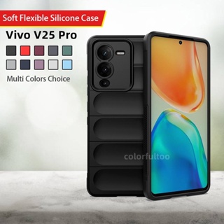 เคสโทรศัพท์มือถือ ซิลิโคนนิ่ม กันกระแทก กันรอยกล้อง สีพื้น สําหรับ Vivo V25 Pro V25Pro 5G 2022 V25e V23 VivoV23 VivoV25