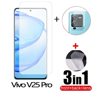 ฟิล์มกระจกนิรภัยกันรอยหน้าจอ และเลนส์กล้อง 3-in-1 สําหรับ Vivo V25 Pro Vivo V25 V25e Y16 Y22S Y35 Y33 Y53S Y20 Y15S Y01 Y11S V21