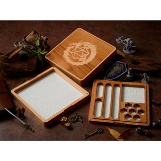 DND Dice Box (Product does not include dice) | Dice Vault | White &amp; Gold Scale | Dungeons and Dragons Dice | DnD Dice