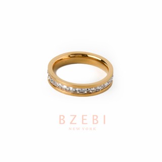 BZEBI แหวนผู้หญิง แฟชั่น เพชร ทอง ผู้หญิง แฟชั่นผู้หญิง สไตล์เกาหลี rosegold แหวน อเมริกัน เรโทร สําหรับผู้หญิง 139r