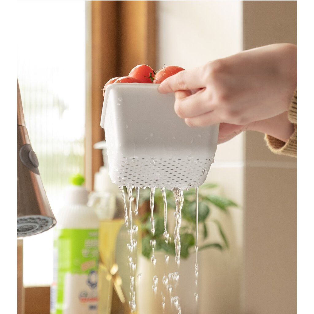 Omocha - Bowl set with drain basket ตะกร้าล้างผักเล็ก ชุดเสริฟถั่วแระญี่ปุ่น พร้อมถาดทิ้งเปลือก