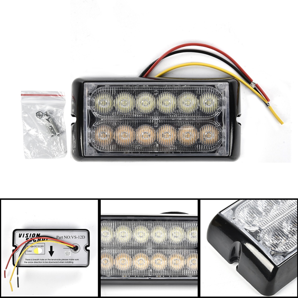 NEW (1ชิ้น) ไฟไซเรน LED ไฟฉุกเฉิน 8D 12D ปรับสเต็ปได้ กำลังไฟ 12V มี 4สีให้เลือก