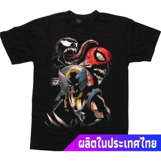 เสื้อยืดครอป พร้อมส่ง  Venomเสื้อยืดลำลอง Spiderman Marvel Zombie Venom And Wolverine Limted Edition T-Shirt Venom