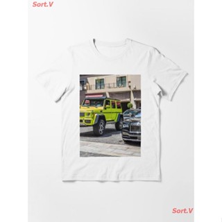 เสื้อคนอ้วนผญ เสื้อยืดสีพื้น CAR Compact Parking Essential T-Shirt เสื้อยืดพิมพ์ลาย เสื้อยืดโลโก้รถ