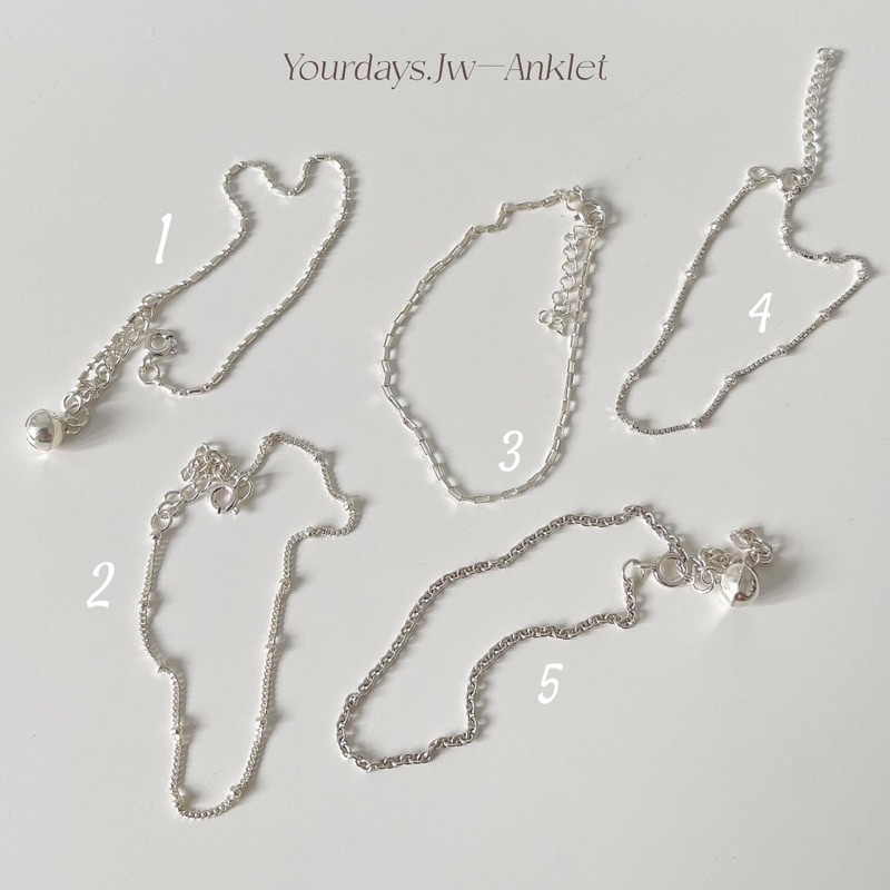 Yourdays/สร้อยข้อเท้าเงินแท้92.5%/Silver anklet/เครื่องประดับเงินแท้