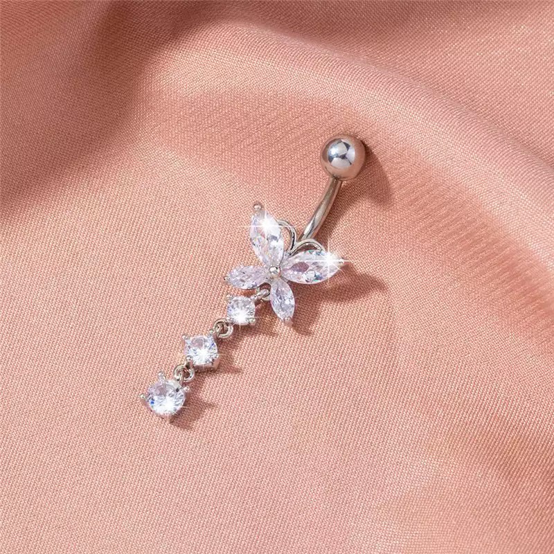 จิวสะดือผีเสื้อ 🦋ผีเสื้อเล็กก้านสั้น🦋 แฟชั่นสะดือผู้หญิง💎 ไม่แพ้ ไม่คันเกรดเครื่องมือแพทย์ ส่งจากไทย❤️‍🔥
