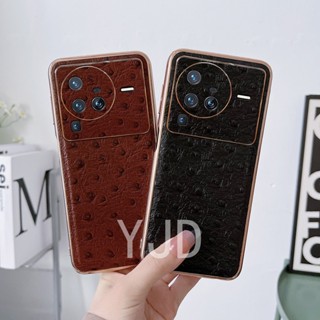 เคสโทรศัพท์มือถือหนัง ชุบไฟฟ้า กันกระแทก หรูหรา สําหรับ Vivo X80 Pro