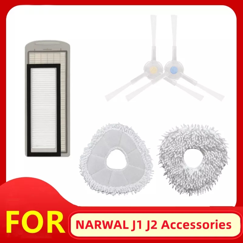 Narwal J1/J2 อะไหล่แปรงหลัก แปรงด้านข้าง แผ่นกรอง ผ้าม็อบ ถังขยะ แผ่นม็อบ
