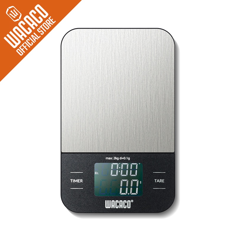 Wacaco เครื่องชั่งน้ําหนักกาแฟ แบบพกพา พร้อมตัวจับเวลา 0.1 กรัม พร้อมแผ่นซิลิโคน