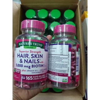 Natures Truth Superior Strength Hair, Skin &amp; Nails with 5000mcg Biotin 165 liquid softgel