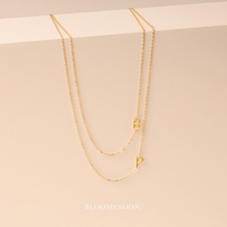 Bloomsnoon, Blooming your Initial Necklace สร้อยพร้อมจี้ตัวอักษรพิมพ์ใหญ่ A-Z (silver925) Pre-order 7-10 days