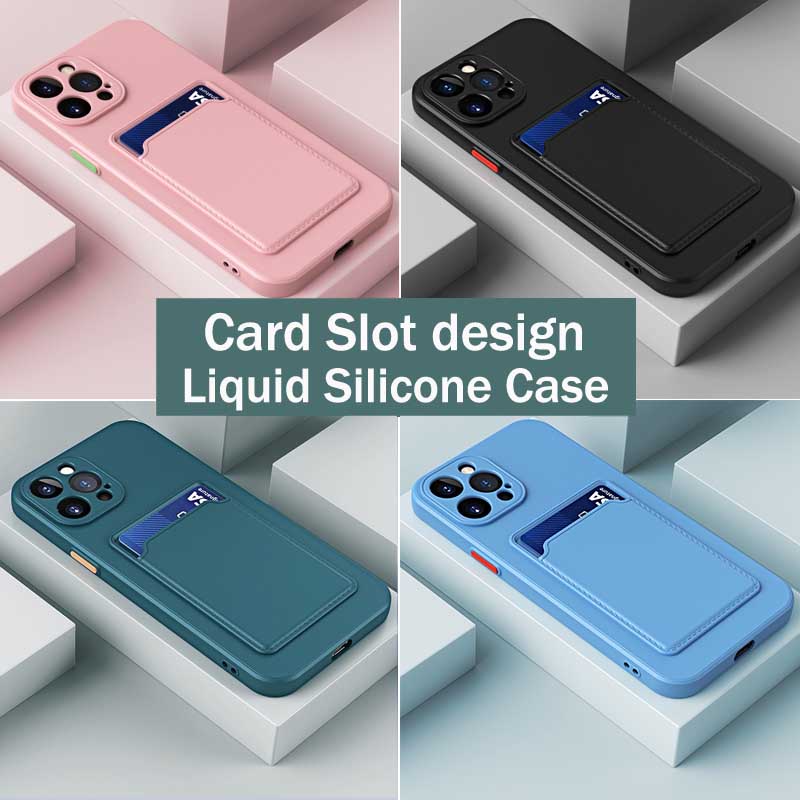 เคสโทรศัพท์มือถือ ซิลิโคน กันกระแทก พร้อมช่องใส่บัตรเครดิต สําหรับ Vivo Y27 Y16 Y36 Y35 Y02s Y17s V29 V25 V25e Y22 Y22s Y77 Y75 Y55 V21e V21 Y21s Y33s Y20 Y20i Y20s 5G