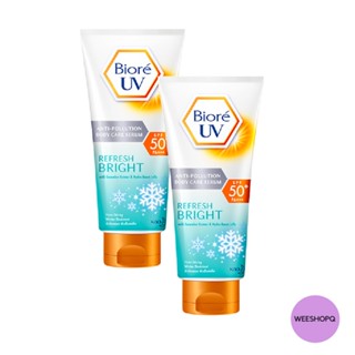 โลชั่นกันเเด สูตรเย็น Biore UV Anti-Pollution Body Care Serum Refresh Bright SPF50+ PA+++ 50 มล