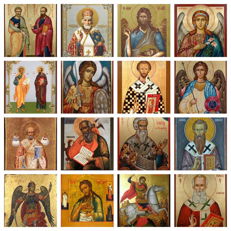 โปสเตอร์ภาพวาดผ้าใบ Saints ไอคอนนักบุญชาย" "มุมไอคอน" "Byzantine" "Orthodox" "Catholic ศาสนา ภาพศิลปะผนัง