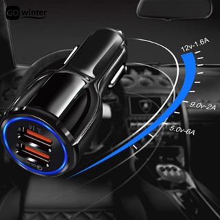 Gowinter อะแดปเตอร์ที่ชาร์จโทรศัพท์ในรถยนต์ QC3.0 USB 12 24V